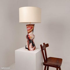 Monumental Postmodern Sculptural Ceramic Table Lamp, France, circa 1990