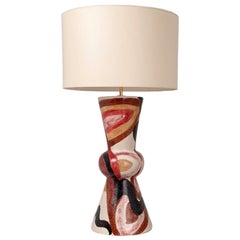 Monumental Postmodern Sculptural Ceramic Table Lamp, France, circa 1990