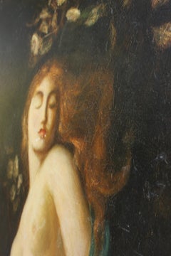 Monumental Pre-Raphaelite Revival Oil Painting, La Belle Dame sans Merci
