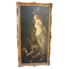 Monumental Pre-Raphaelite Revival Oil Painting, La Belle Dame sans Merci
