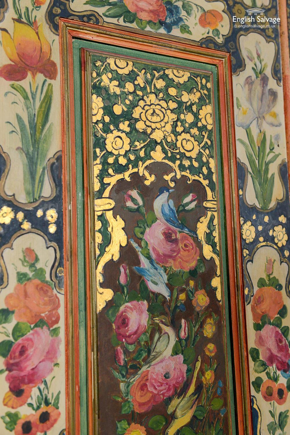 European Monumental Qajar Polychrome Gilt Panels, 19th Century For Sale