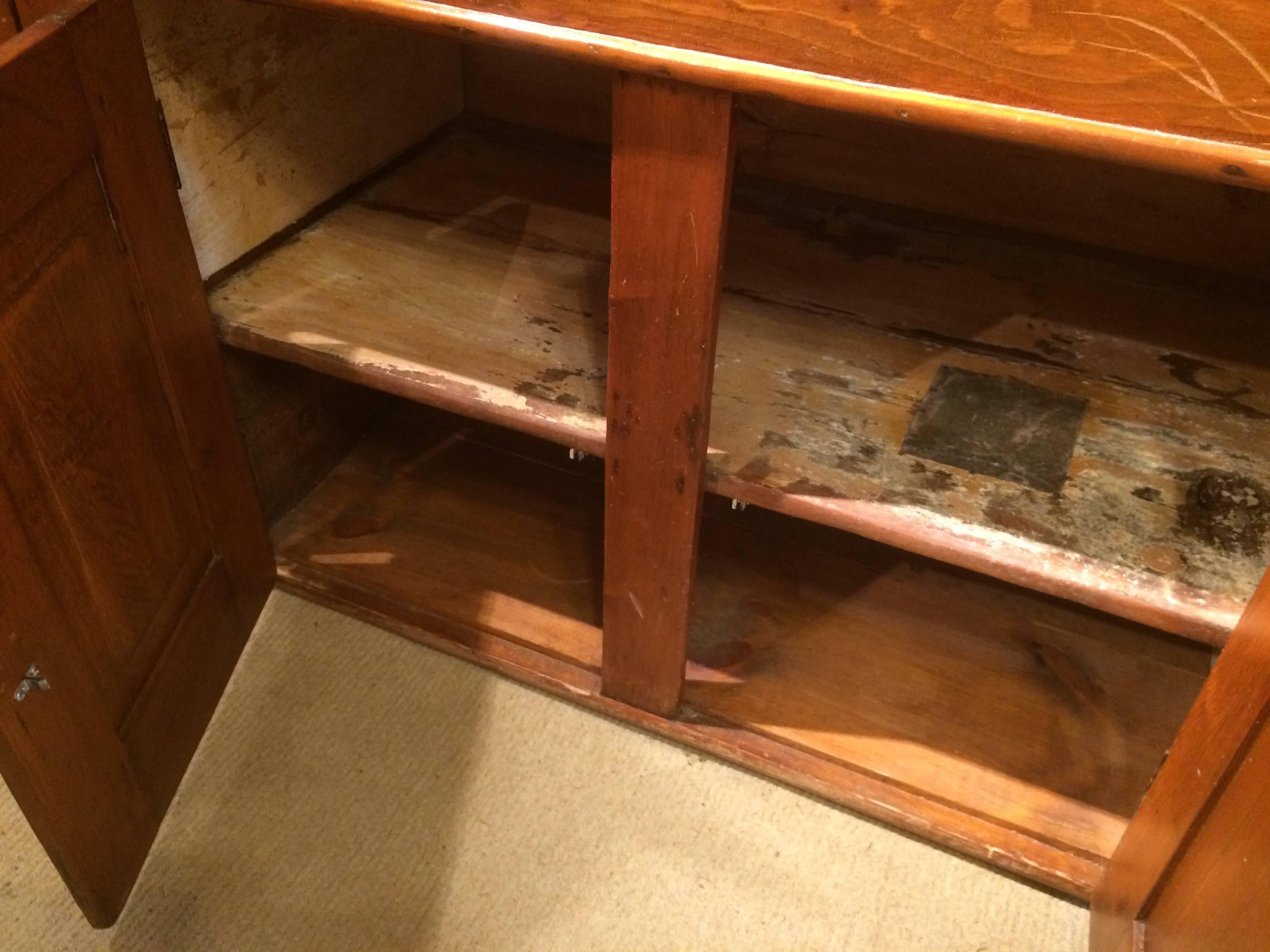 Monumental Rare 19th Century Pine Dry Sink Cabinet 5