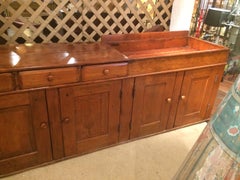 Monumental Rare 19th Century Pine Dry Sink Cabinet