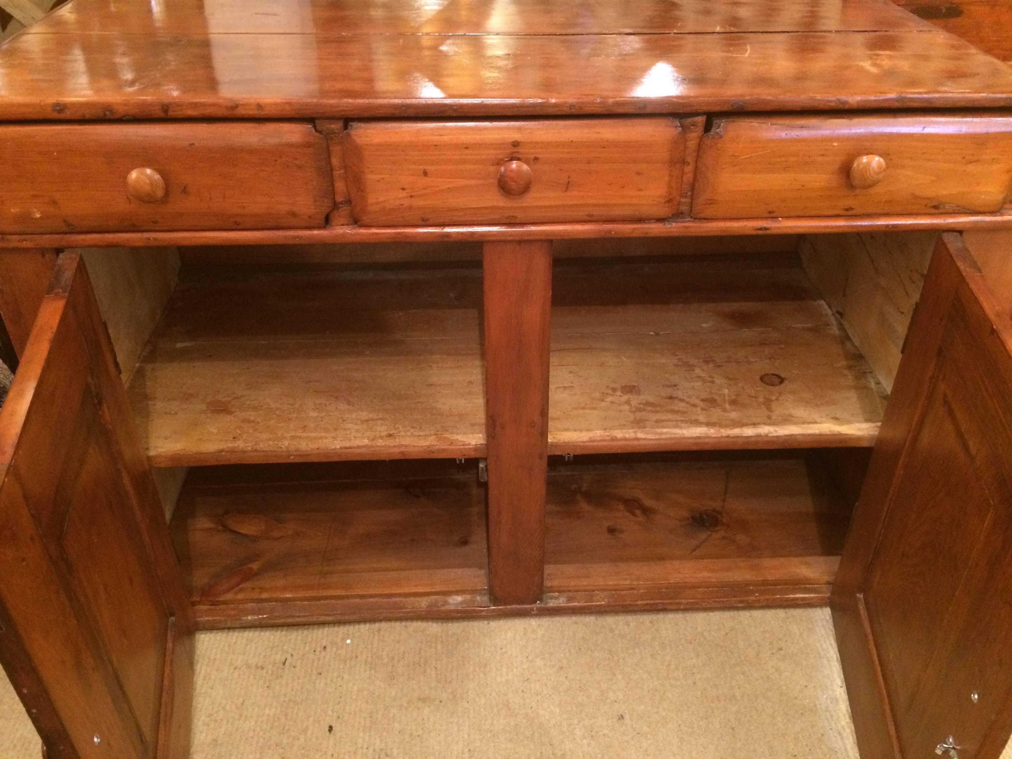 Monumental Rare 19th Century Pine Dry Sink Cabinet 1
