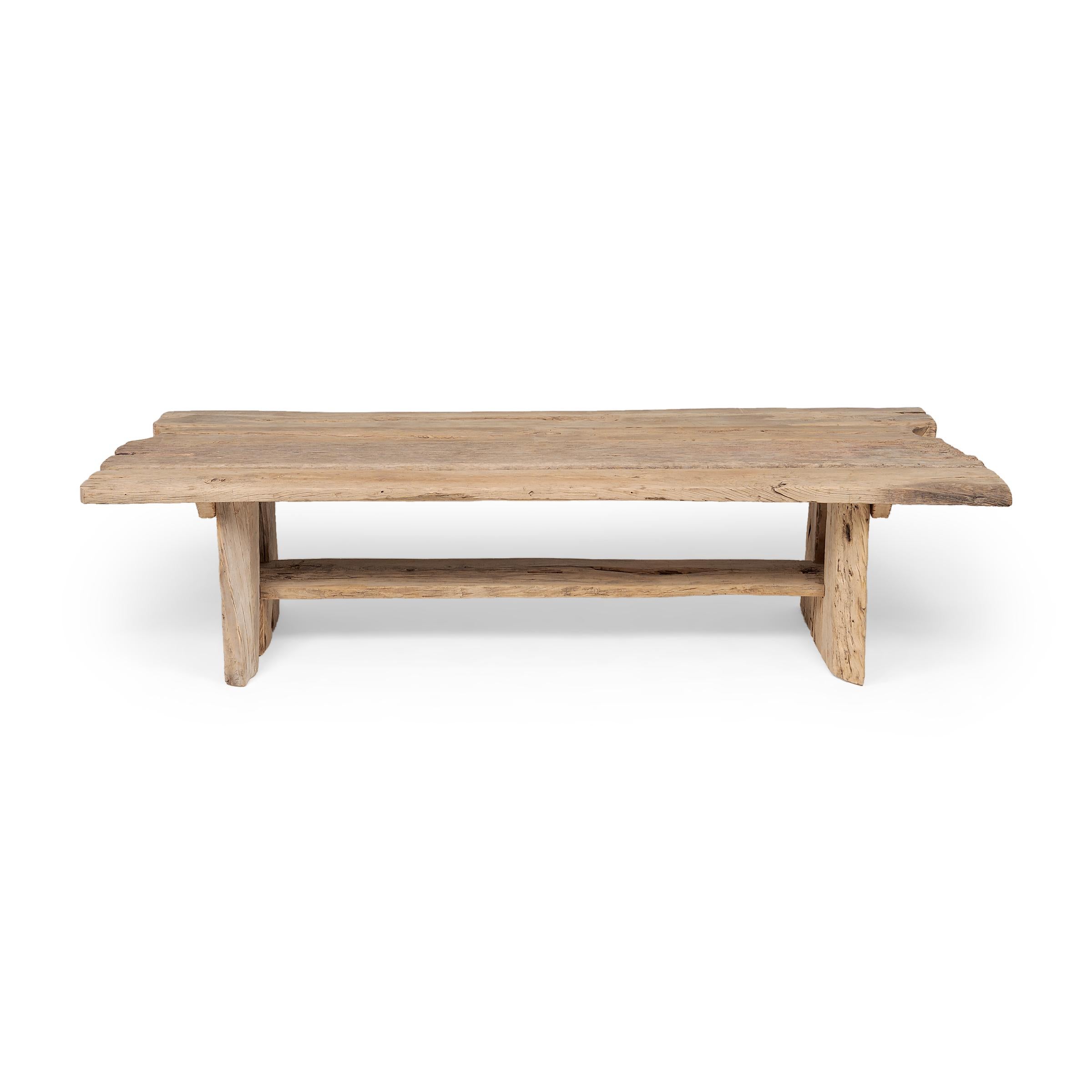 Monumental Reclaimed Elm Dining Table For Sale 2
