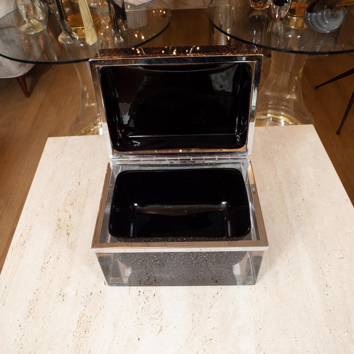 Italian Monumental Rectangular Covered Murano Glass Box