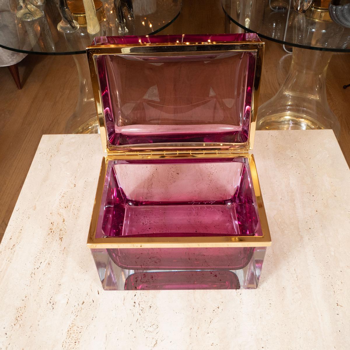 Mid-Century Modern Monumental Rectangular Murano Glass Box