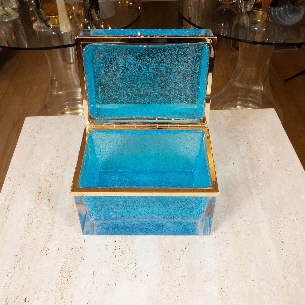 Mid-Century Modern Monumental Rectangular Murano Glass Box
