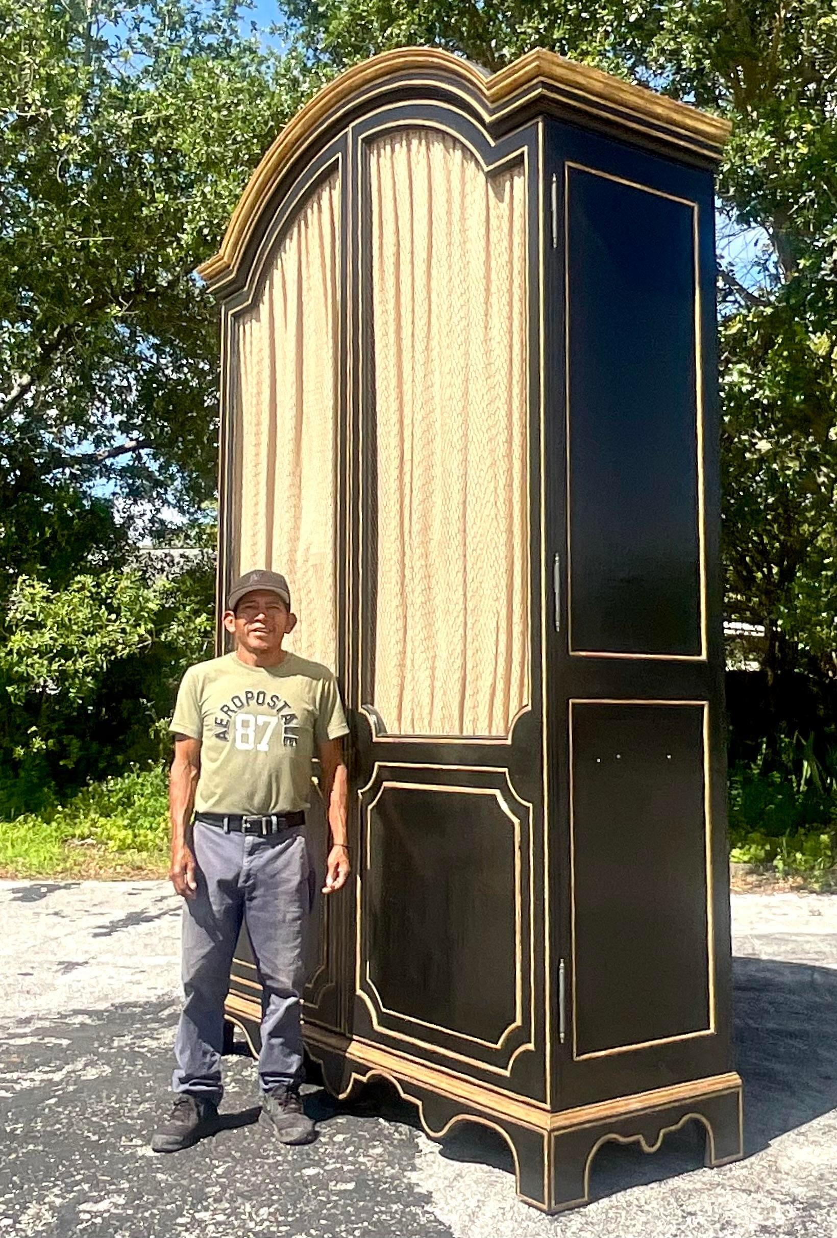 Monumental Regency Denis and Lee Gilt Tipped Fontenay Cabinet In Good Condition For Sale In west palm beach, FL