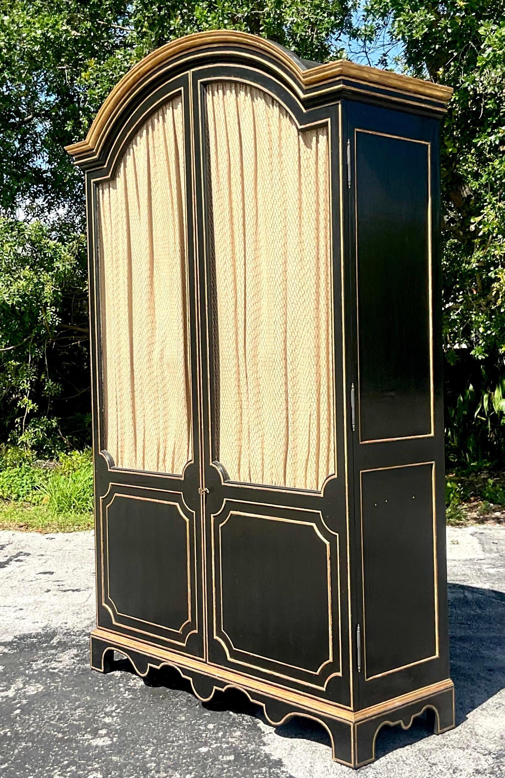 Contemporary Monumental Regency Denis and Lee Gilt Tipped Fontenay Cabinet For Sale