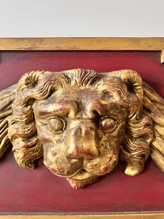Monumental Regency Lion Mask Overmantel Mirror