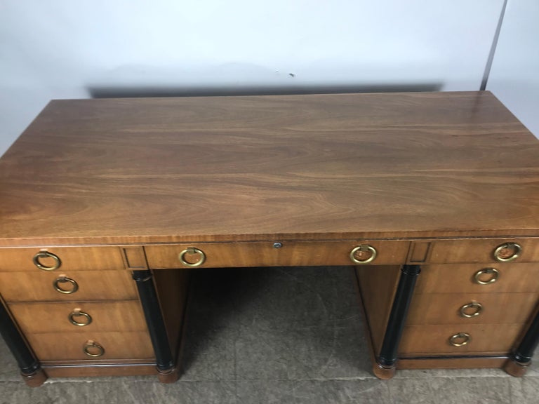 Monumental Regency Modernist Executive Desk Manufactured by Kittinger