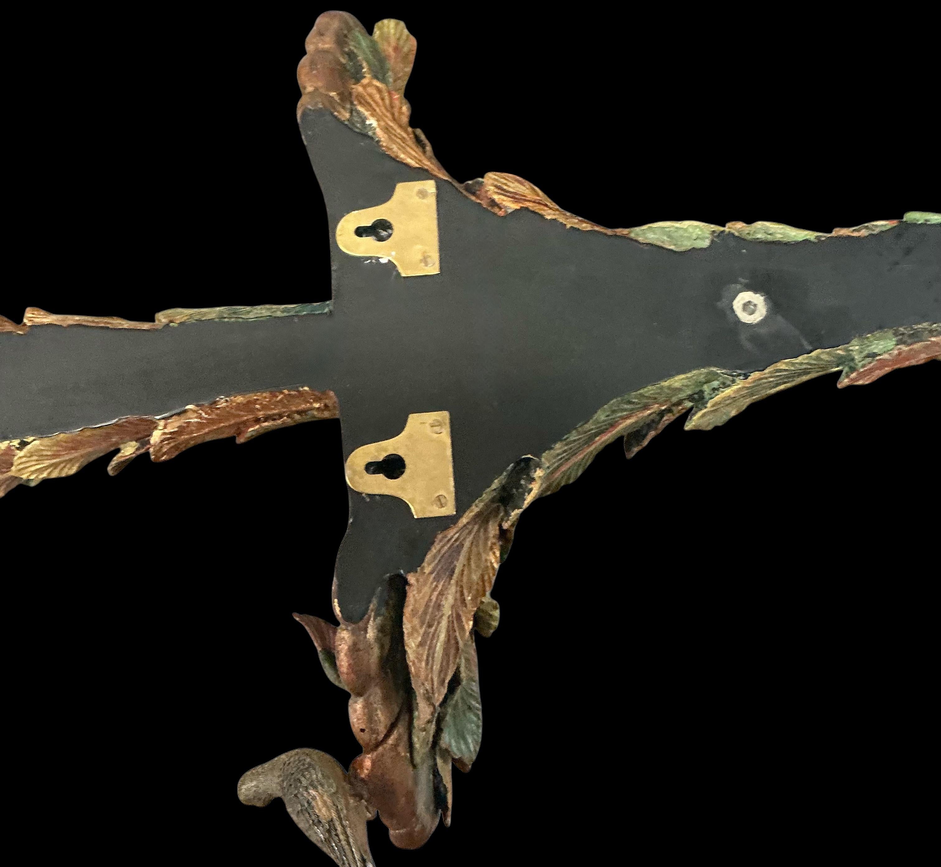 Monumental Regency Style Wall Shelves With Palm Fronds & Birds  39” H - Pair In Good Condition For Sale In Kennesaw, GA