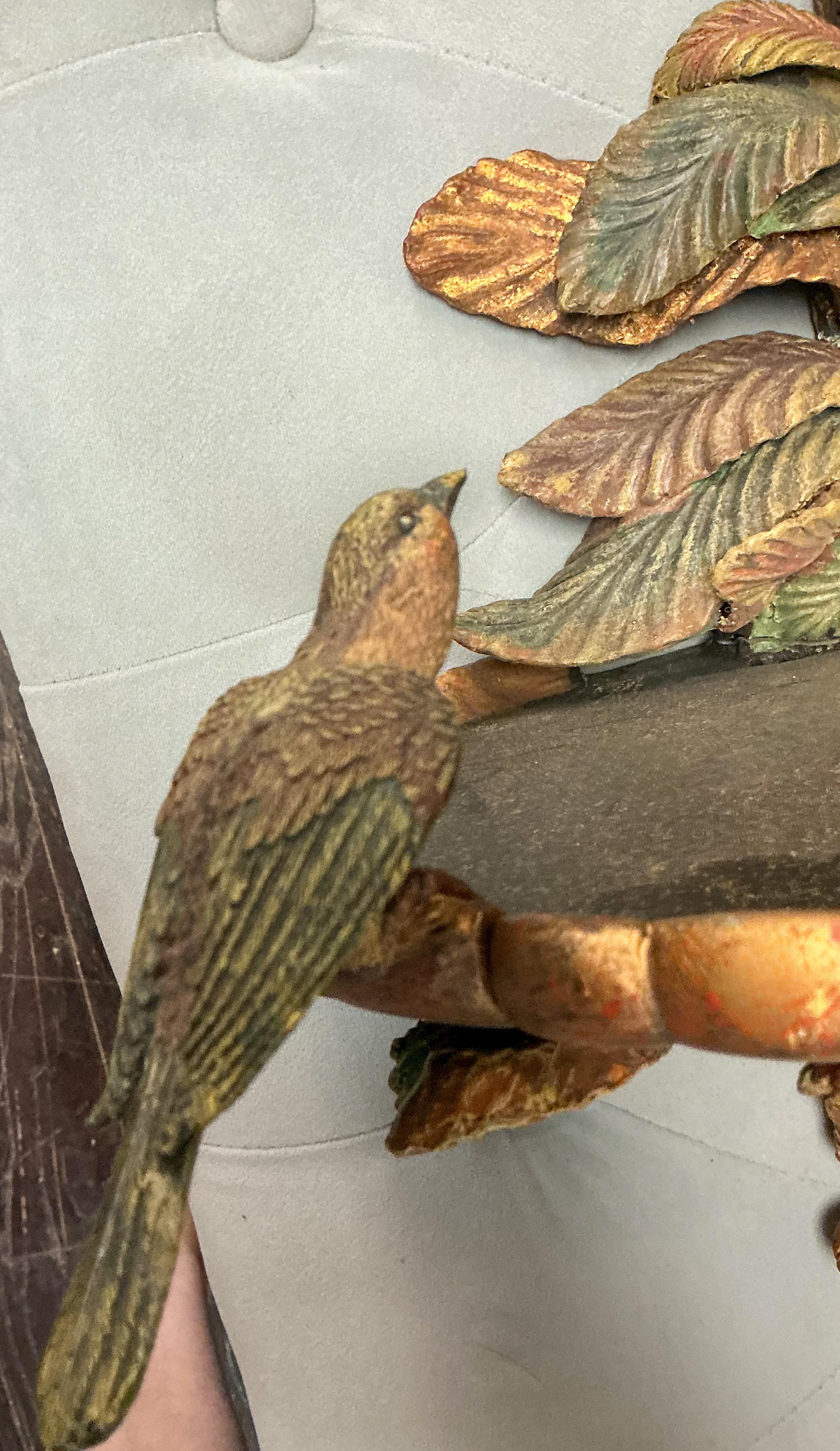 Monumental Regency Style Wall Shelves With Palm Fronds & Birds  39” H - Pair For Sale 2