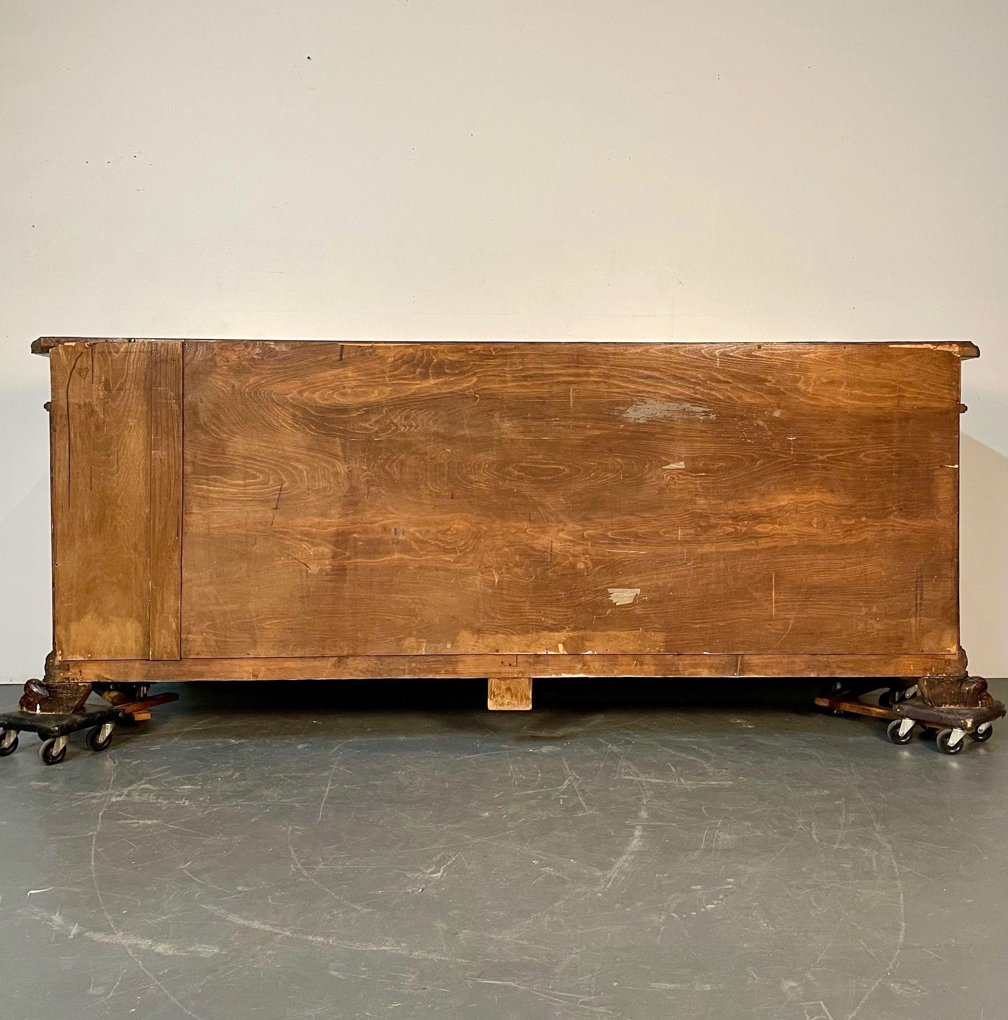 Monumental Renaissance Revival Sideboard, Heavily Carved, Mahogany, Branded For Sale 3