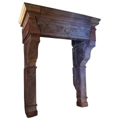 Monumental Renaissance Style Fireplace in Sandstone, France, circa 1880s