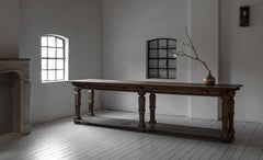 Monumentale tavolo da tavolo in stile rinascimentale francese del XIX secolo, in Oak