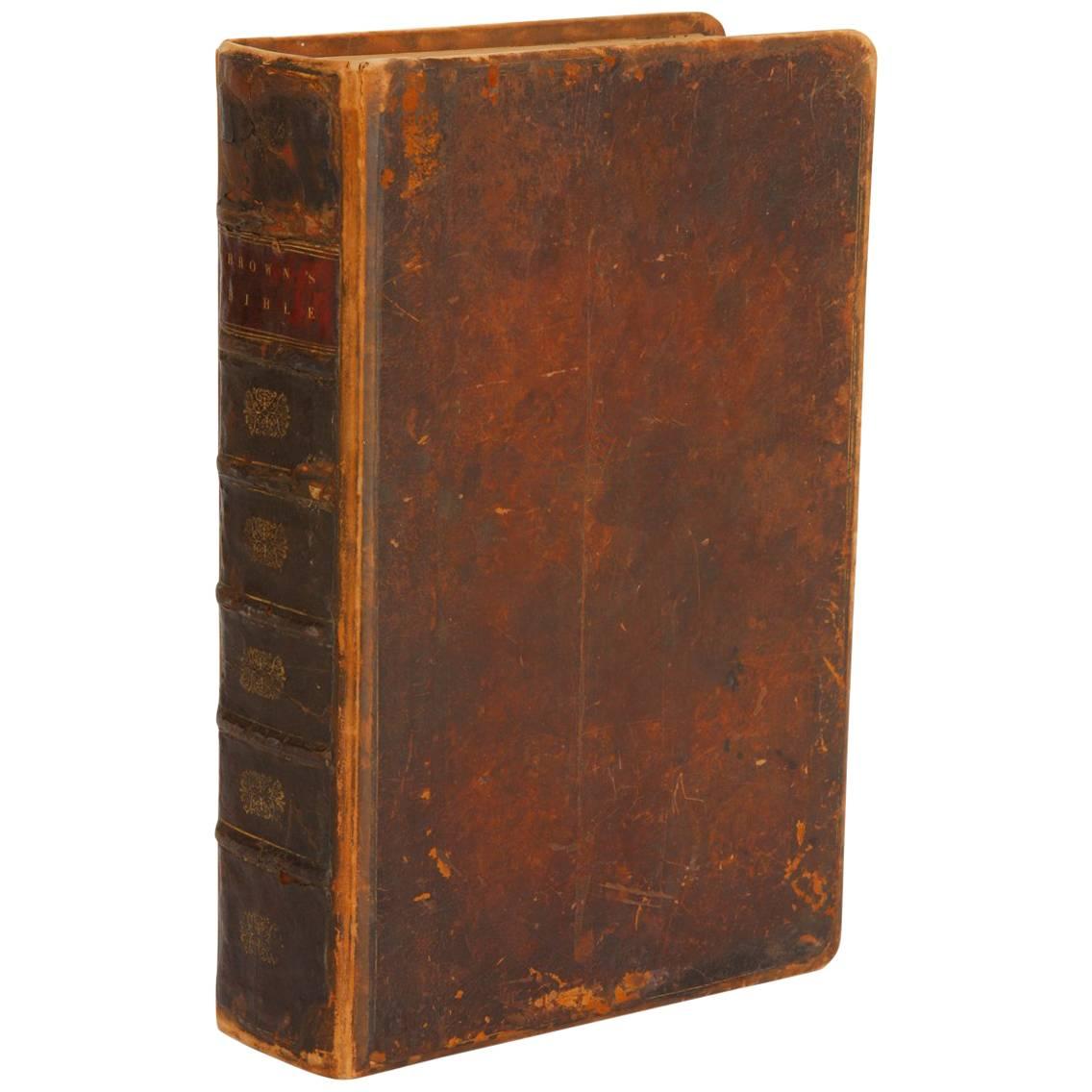 Monumental Rev. John Brown's Leather Holy Bible, circa 1812