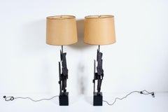 Monumental original Richard Barr for Laurel Lamp Co. Brutalist Table Lamps 1960s