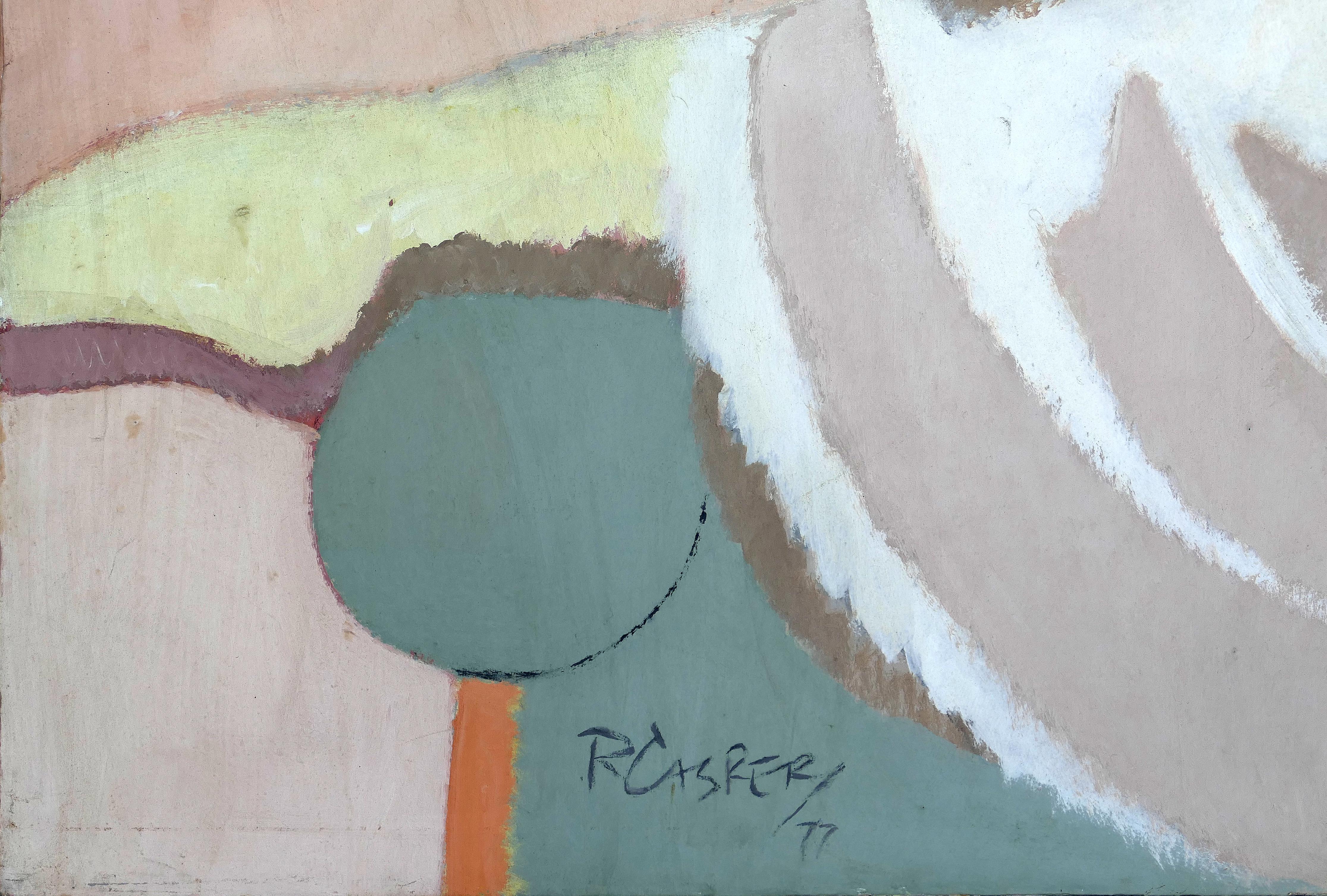 Large Vintage Robert Casper Abstract Painting, Woman and Cat, 1977 In Good Condition For Sale In Miami, FL