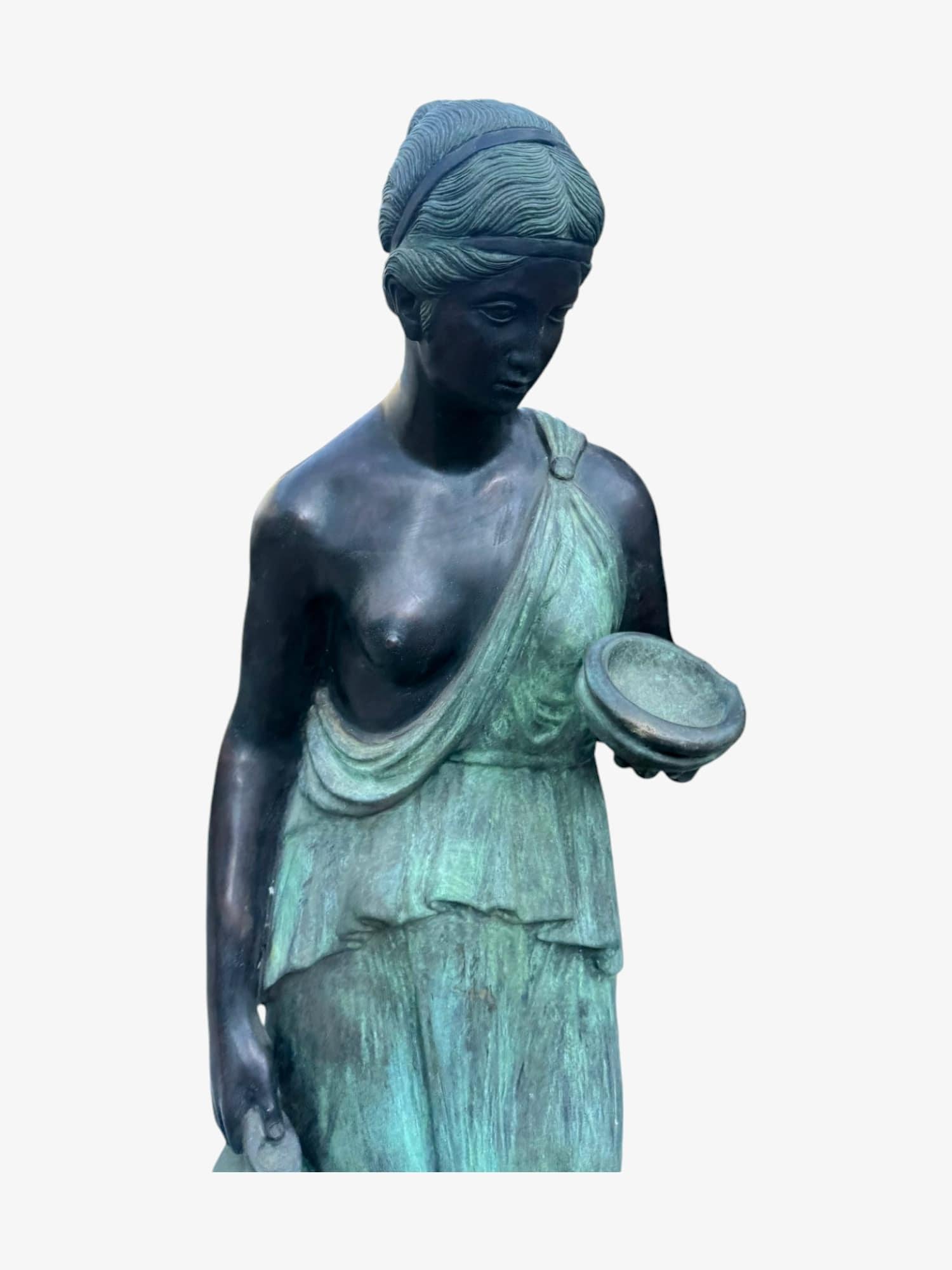 Monumental Roman Bronze Sculpture of Hebe 160 Cm 7