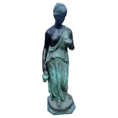 Vintage Monumental Roman Bronze Sculpture of Hebe 160 Cm