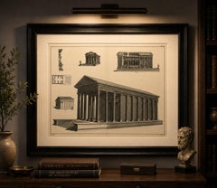 Monumental Roman Temple Architecture Engraving, Montfaucon 1721
