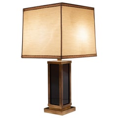 Monumental Romeo Rega Style Minimal Brass Table Lamp, Italy, 1970s
