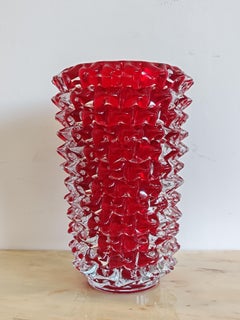 Monumental Rostrato Vase in Ruby Murano glass attr. to Barovier, Italy 1960s