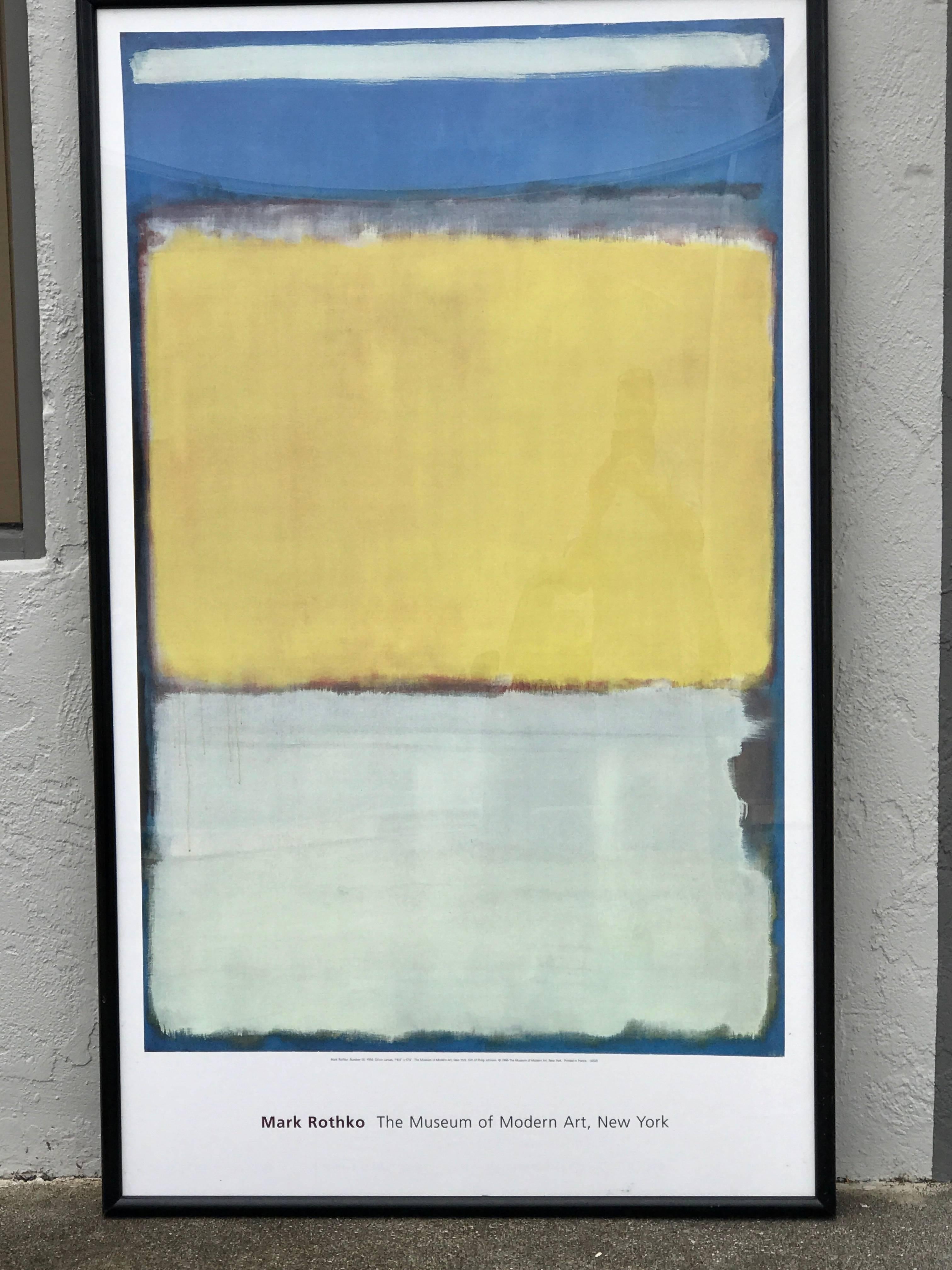 Monumental Rothko exhibition offset lithographic poster for MoMA, depicting the 1958 painting 