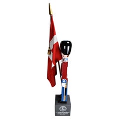 Monumental Royal Danish Guardsman with Flag by Kay Bojesen — 168 cm (66.1 in)