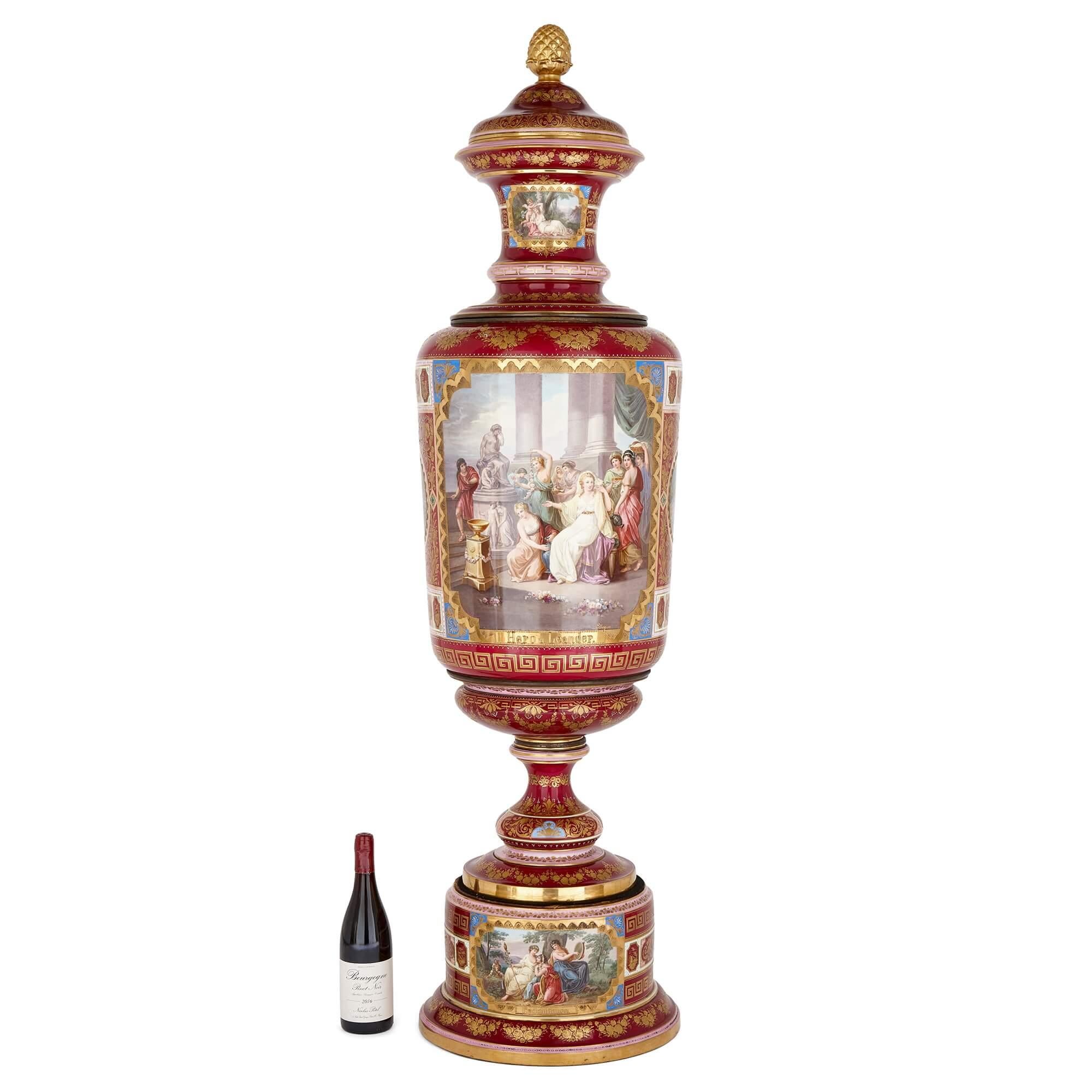 Monumental Royal Vienna Classical Porcelain Vase For Sale 5
