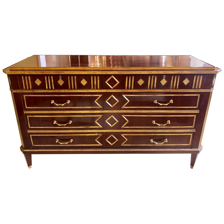 Monumental Russian Neoclassical Style Commode or Chest in the Louis XVI Style For Sale