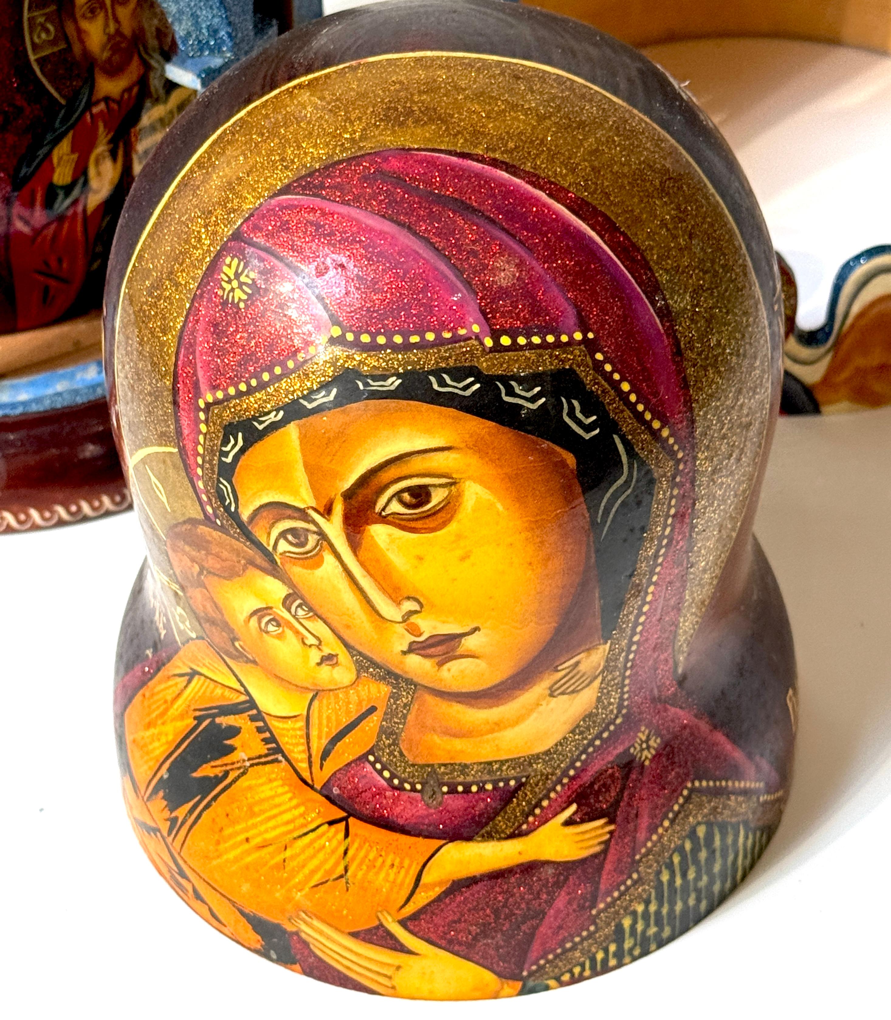 Monumental Russian Orthodox Icon Matryoshka (Nesting Doll) 40 Piece Set, 2000 For Sale 6