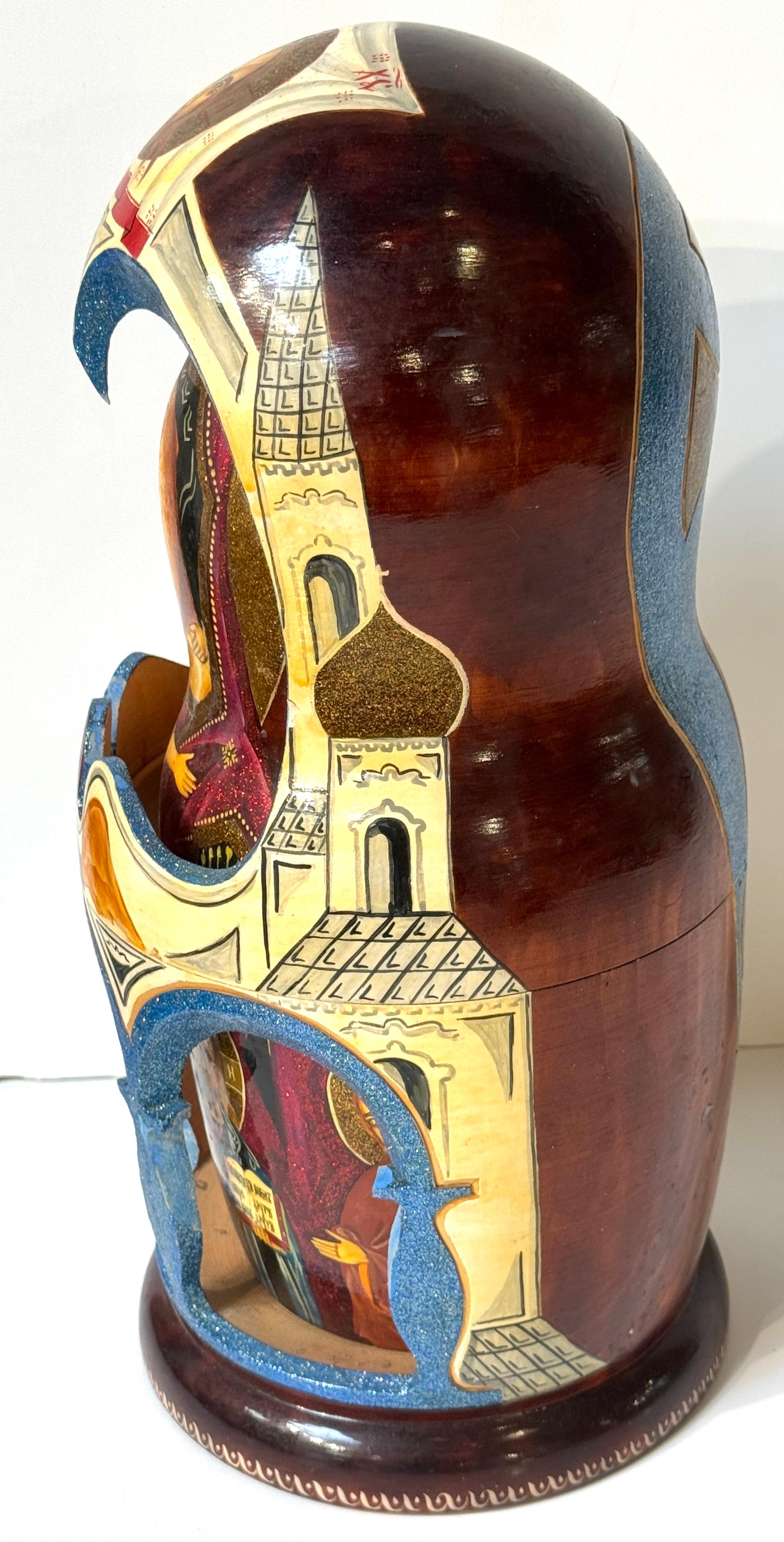 Monumental Russian Orthodox Icon Matryoshka (Nesting Doll) 40 Piece Set, 2000 For Sale 11