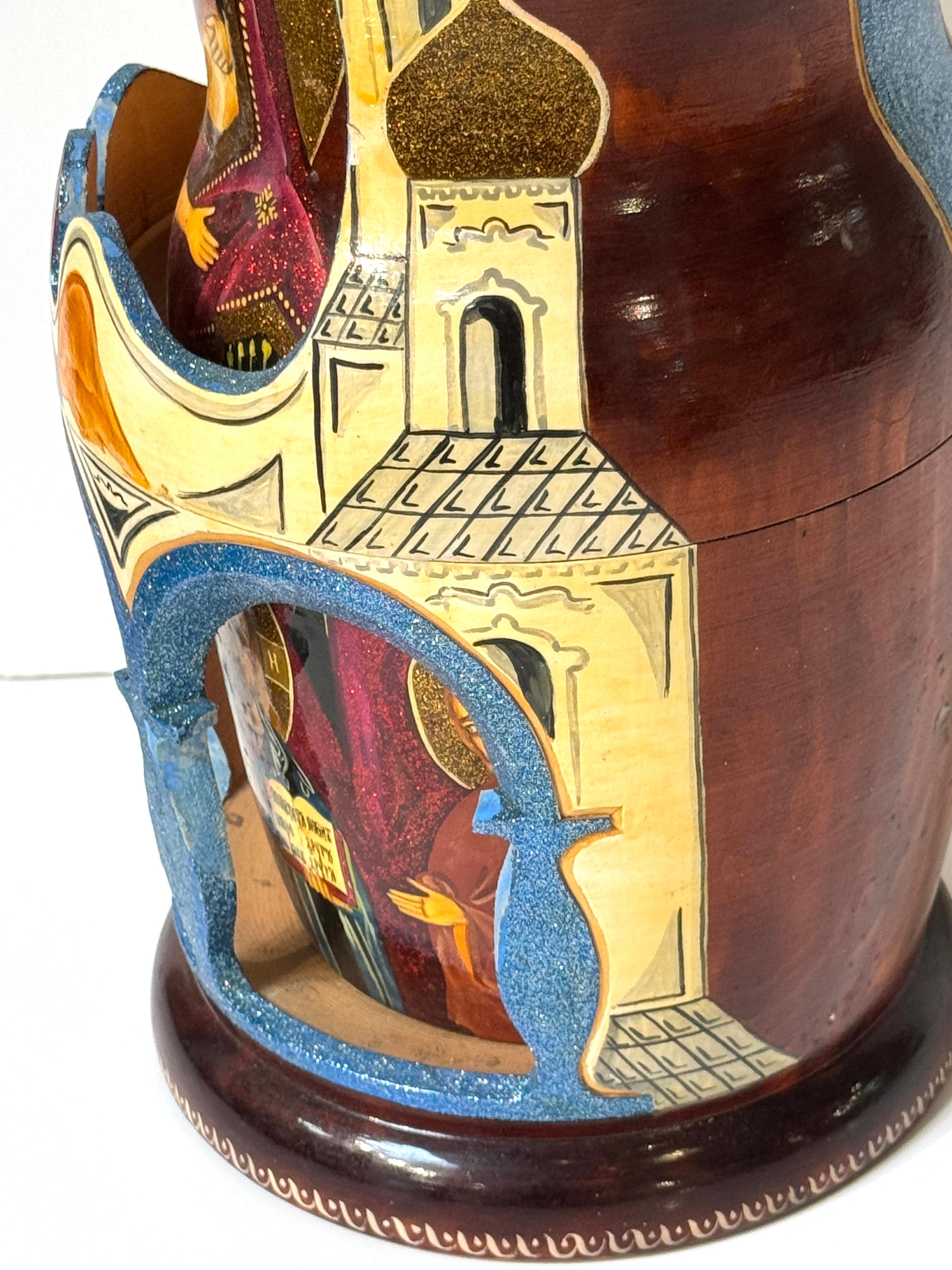 Monumental Russian Orthodox Icon Matryoshka (Nesting Doll) 40 Piece Set, 2000 For Sale 12