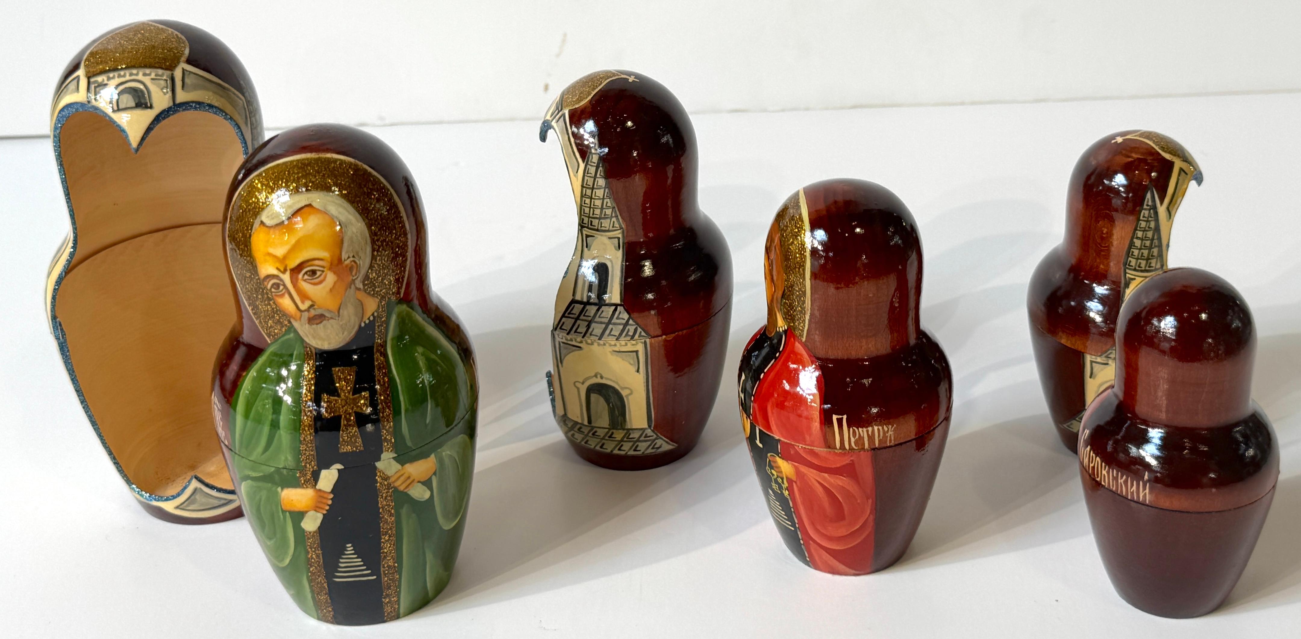 Monumental Russian Orthodox Icon Matryoshka (Nesting Doll) 40 Piece Set, 2000 For Sale 3
