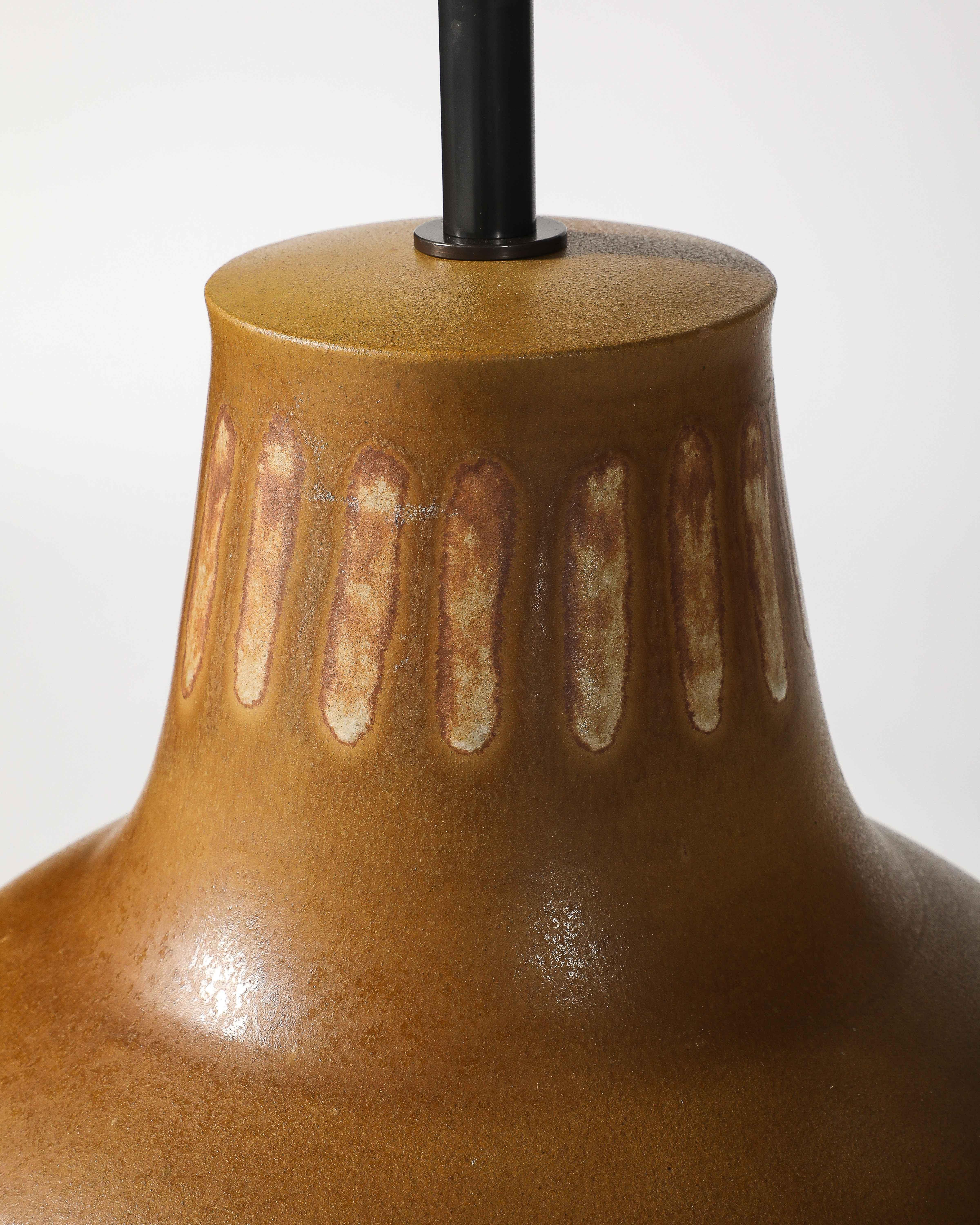 Monumental Lámpara de Mesa de Cerámica Esmaltada de Color Óxido, Francia, S. XX en venta 5