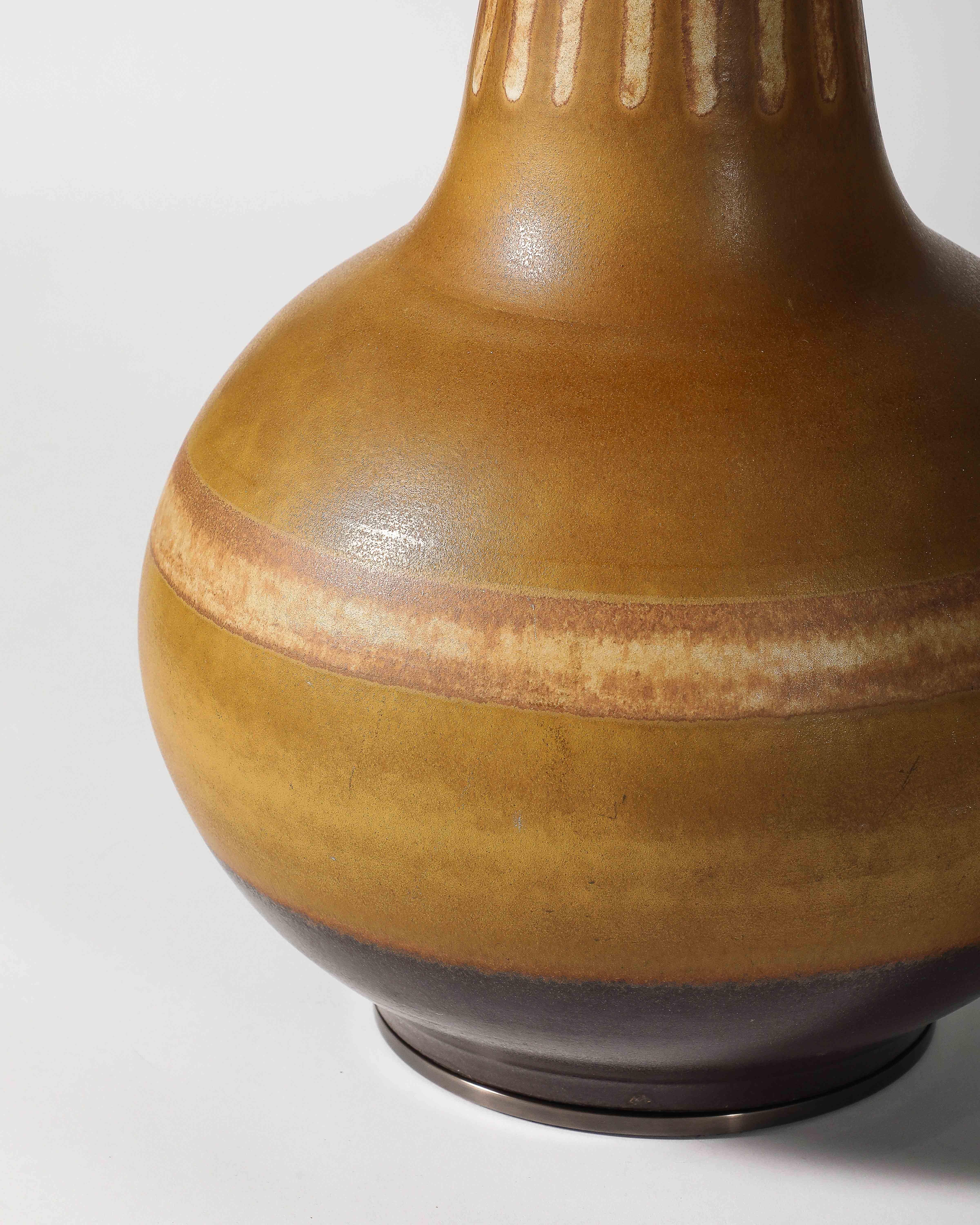 Monumental Lámpara de Mesa de Cerámica Esmaltada de Color Óxido, Francia, S. XX en venta 6