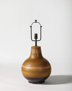 Monumental Lámpara de Mesa de Cerámica Esmaltada de Color Óxido, Francia, S. XX