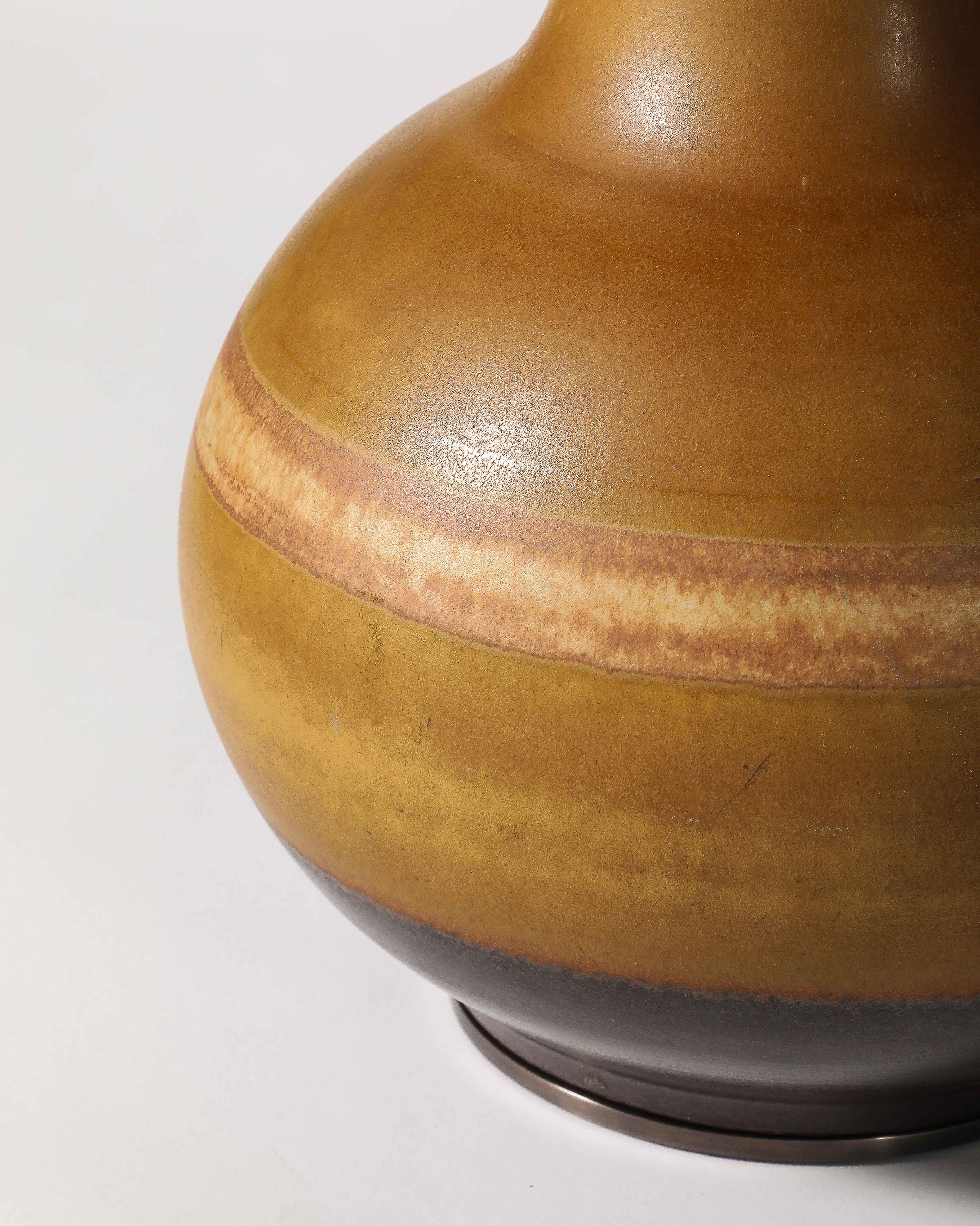 Monumental Lámpara de Mesa de Cerámica Esmaltada de Color Óxido, Francia, S. XX en venta 3