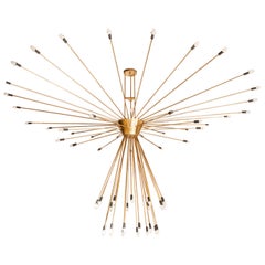 Vintage Monumental Scale 60-Arm Brass Midcentury Sputnik Chandelier