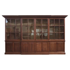 Monumental Scale George III Mahogany & Glazed Breakfront Bookcase, Late 18th Cen