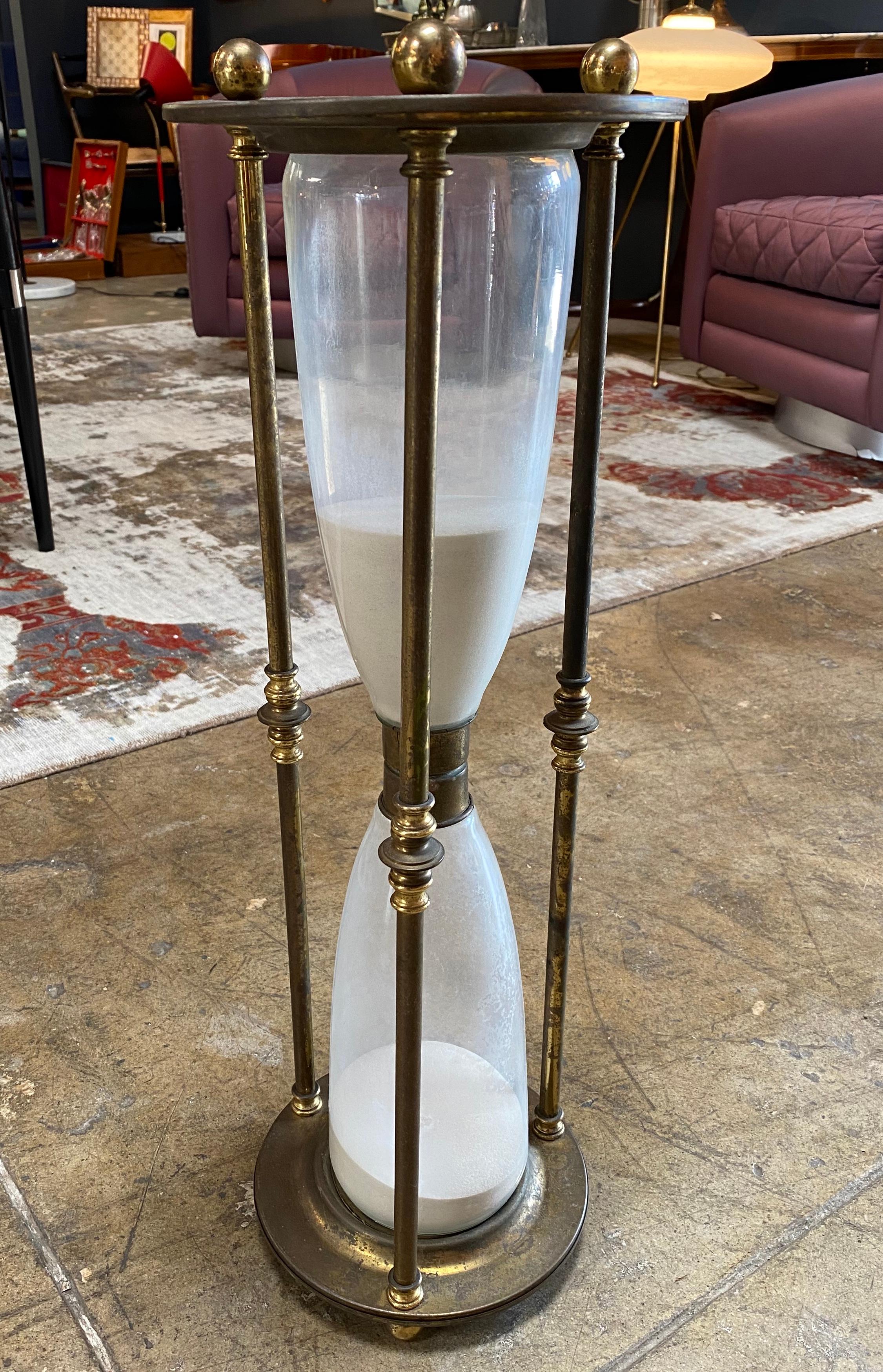 Monumental scale Italian walnut hour glass.