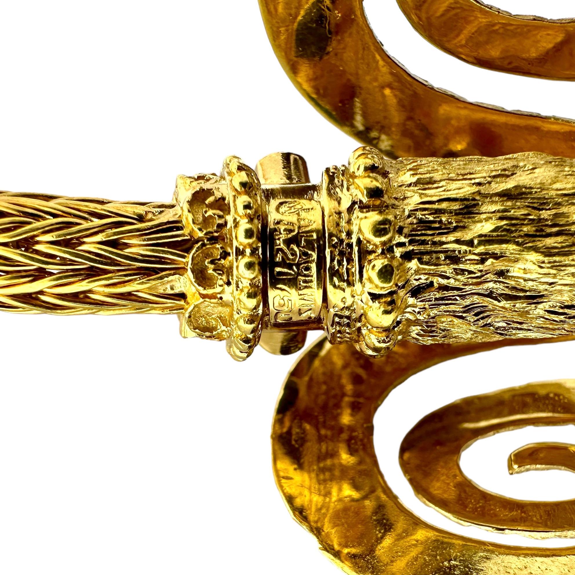 Monumental Scale Lalaounis 18k Gold Double Rams Head Necklace 38 Inches Long For Sale 5