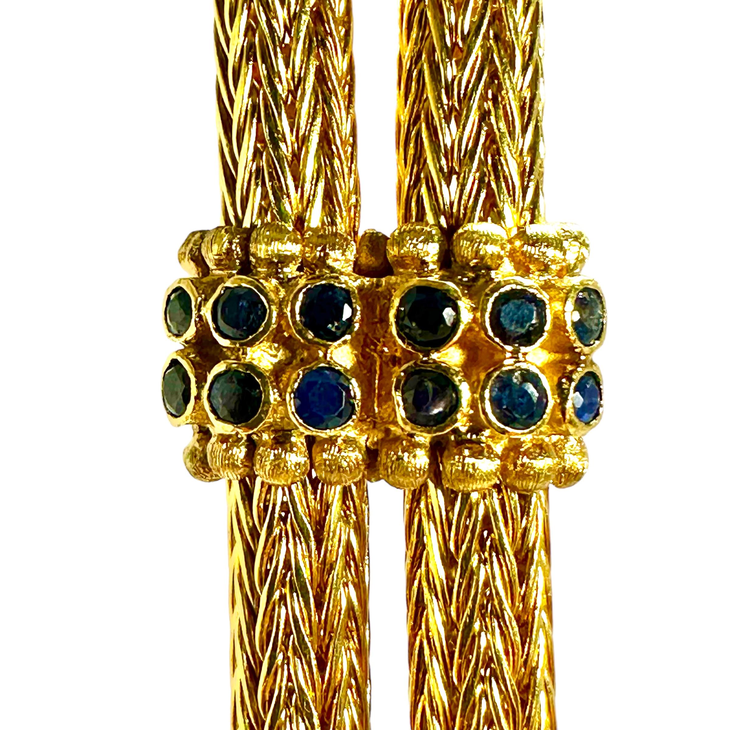 Monumental Scale Lalaounis 18k Gold Double Rams Head Necklace 38 Inches Long For Sale 2