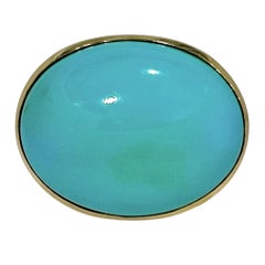 Monumental Scale Vintage Persian Turquoise & Gold Statement Ring For Him or Her