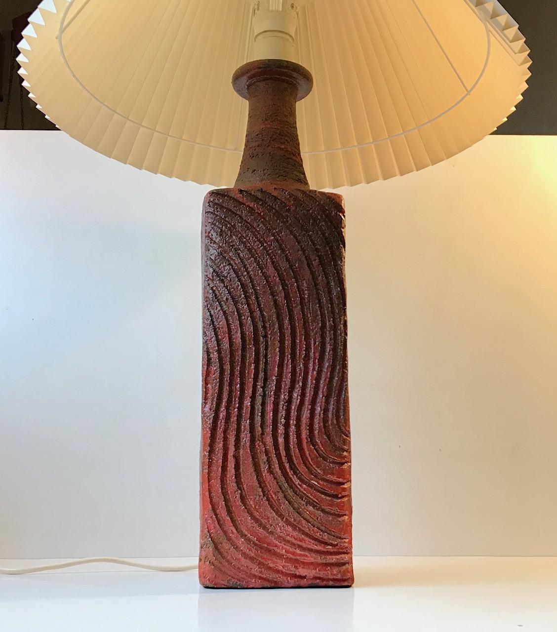 Scandinavian Modern Monumental Scandinavian Stoneware Table Lamp, Ribe, 1970s For Sale