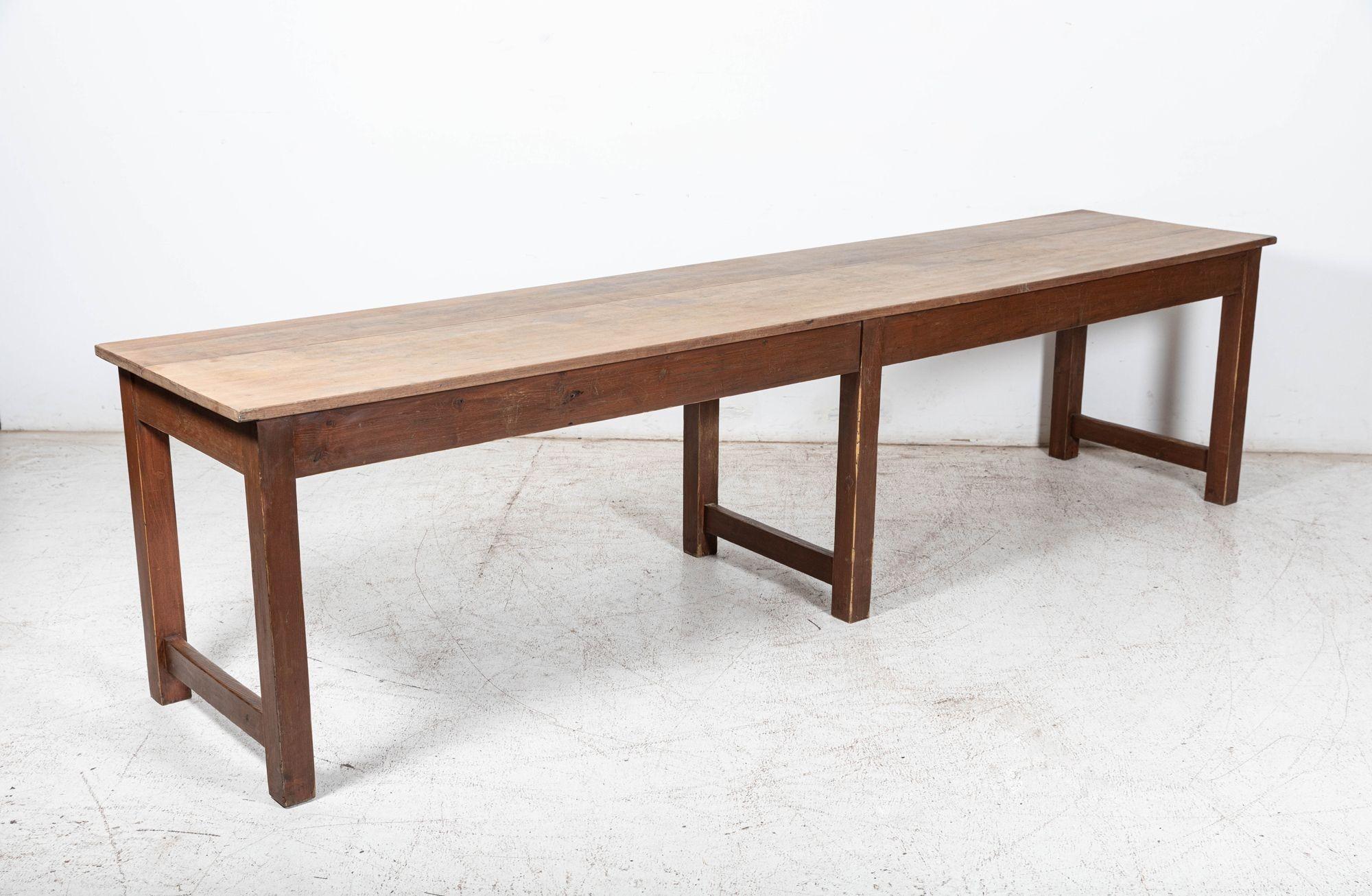 Monumental Scottish Mahogany Top Art Refectory Table 8