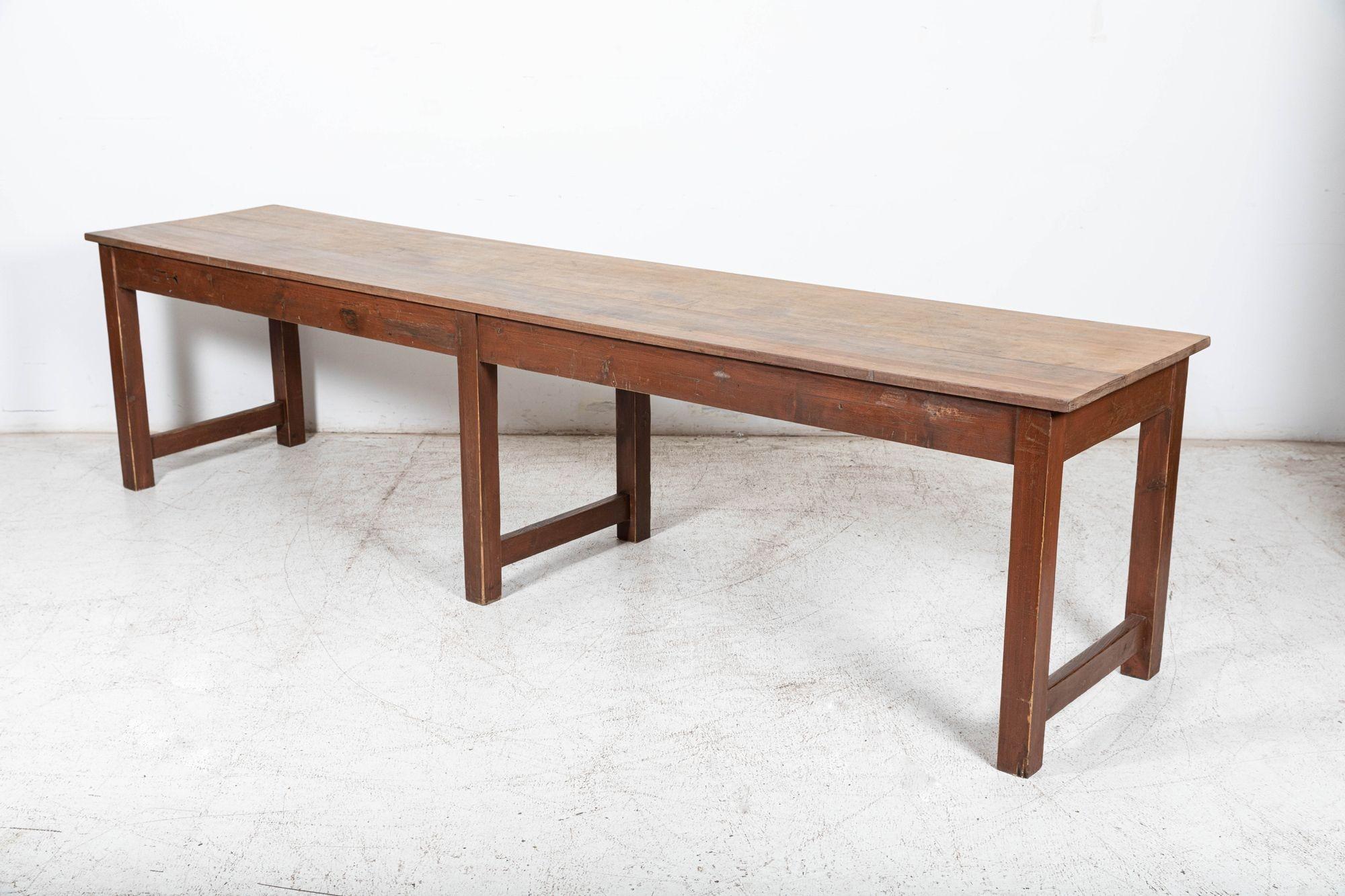 Monumental Scottish Mahogany Top Art Refectory Table For Sale 9